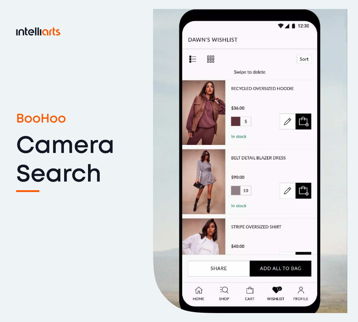 Camera Search visual search functionality by BooHoo