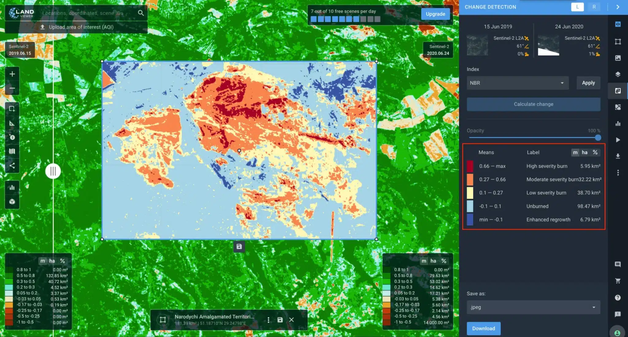 Forest fire change detection scaled